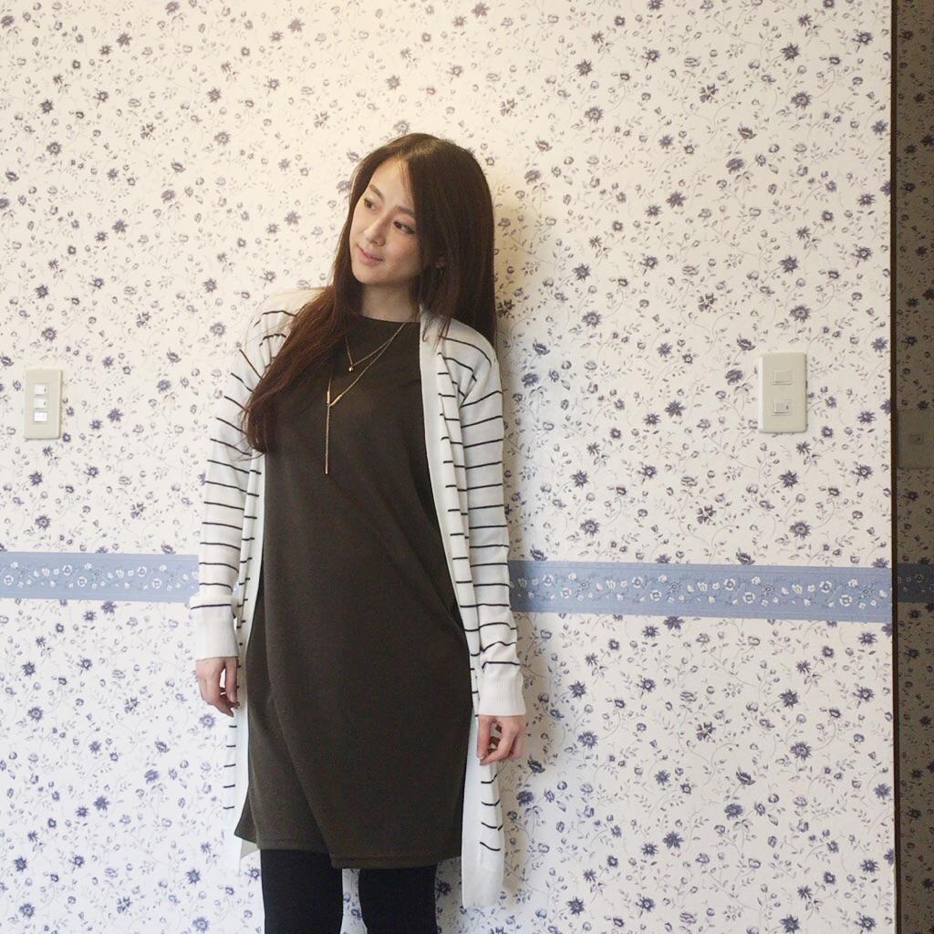 しまむらのワンピで妊婦コーデ