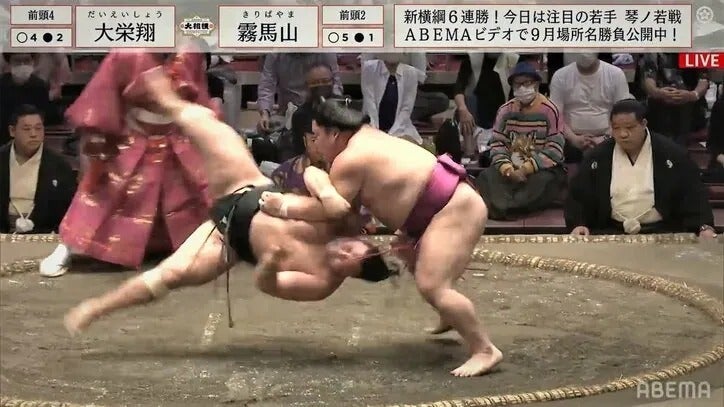 霧馬山、勢い余って土俵で回転「すげぇ回り方」「ブレイクダンス」